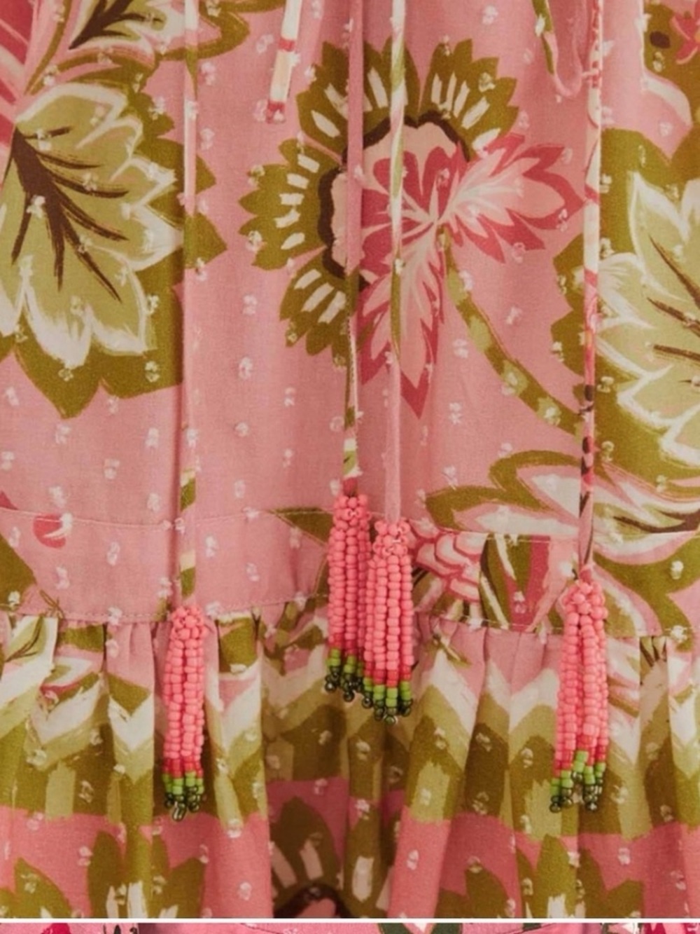 Farm Rio Aura Peasant Soft Pink Dress NWT Size L - Picture 6 of 14